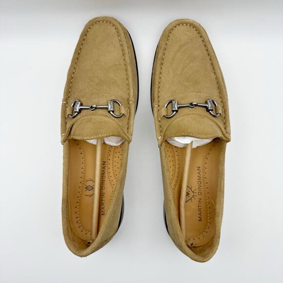 Martin Dingman Mens Addison Loafers US 8 EU 41 Tan Suede Water Repellent NIB - Picture 11 of 13